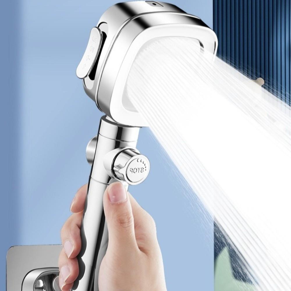 One-Key Stop Water Saving Shower Head 3 Modes Adjustable Shower Head  Bathroom