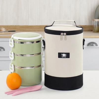 Velkokapacitní box na oběd termotaška Tlusté oxfordské plátno Kulatý sud hliníková fólie Izolační tašky Piknikové kabelky na potraviny