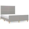 Vidaxl Bed Frame Without Mattress, Light Gray, 140X200 Cm, Upholstered