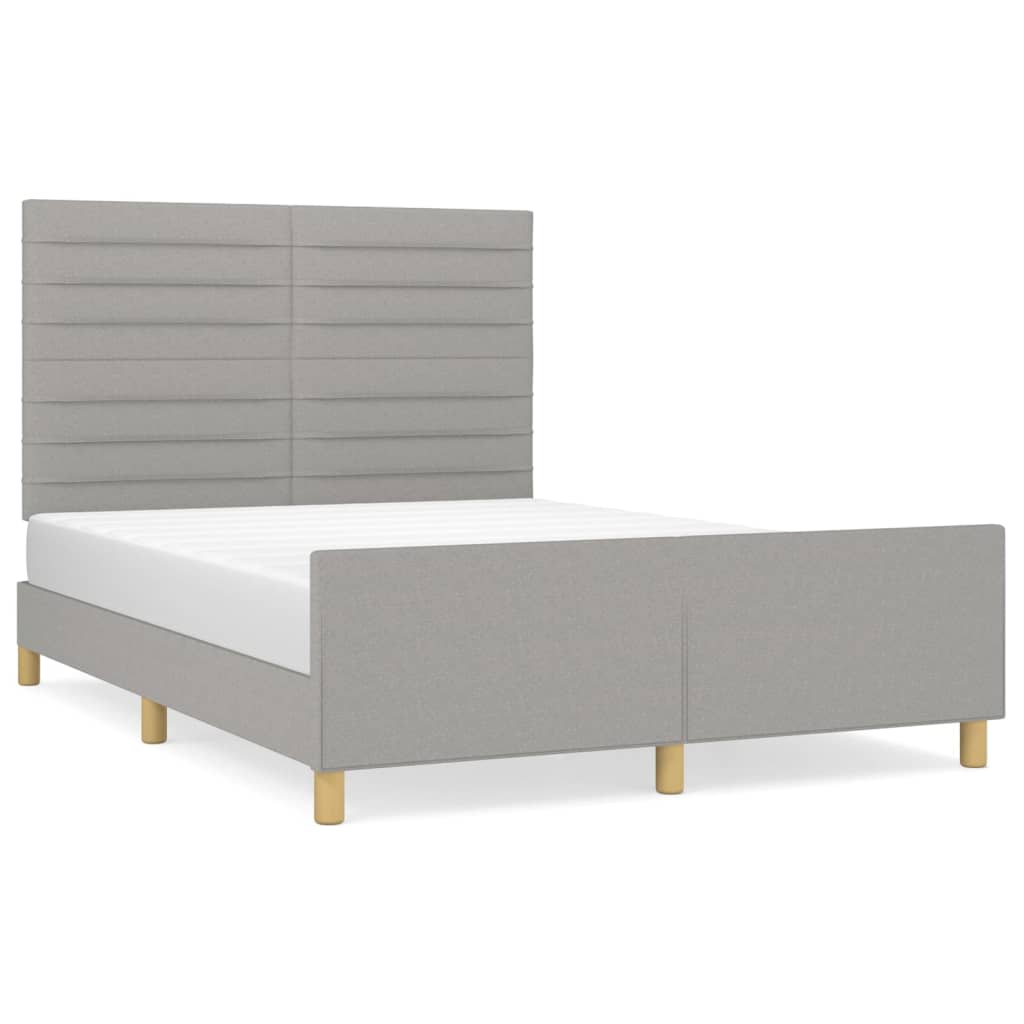 Vidaxl Bed Frame Without Mattress, Light Gray, 140X200 Cm, Upholstered