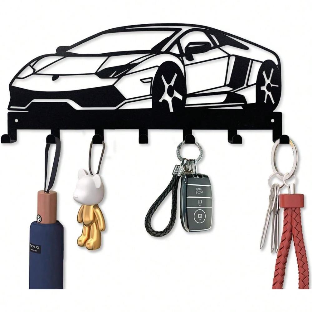Metal Racing Car Key Holder Wall Decor Storage Rack