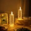 Led Candle Light Rose Pattern Projection Simulation Flameless Candle Lamp For Home Birthday Wedding Party Decoration