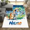 Football Fun Friends Personalized Name Area Rug Design for Kitchen Entryway Outdoor Dining Room Anti-slip Rug Anime Office Decor