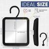 Hanging Fogl Shower Mirror for Shaving with 360 Rotatable Swivel Hook Anti Fog and Shatterproof 6.3 X 6.3 Surface Black