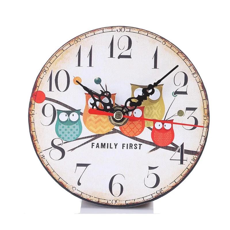 Clocks for Kitchen Wall Art Large Wall Clocks 12 Cm Coffee Houses Tea Shop New Vintage Style Non-ticking Silent Antique Wood