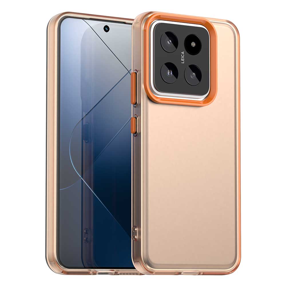 

Для Xiaomi 14 Pro Case PC+TPU+PET Matte Anti-Drop Phone Back Cover Orange