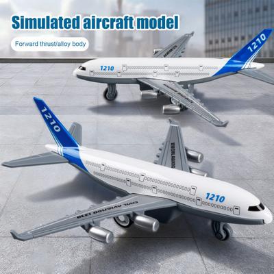 2 Stück Simulationsflugzeugmodell Realistisches Rückzieh-Passagierflugzeug Spielzeug Schreibtischflugzeug Figur Ornament Kinder Jungen Sammlerstück Geschenk