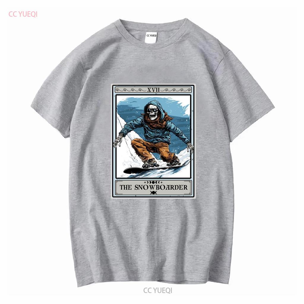 The Snowboarder Tarot Card T Shirt Snowboarding Vintage Washed Soft Top For Everyday Wear Versatile Breathable Casual