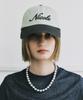 Nigaennikol Nicole Lettering Ball Cap_Khaki Charcoal