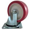 Swivel wheel, castor set, 100mm, 200kg, JPPU 1001 RED, polyurethane