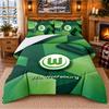 Printed 3Pcs Bedding Set VfL Wolfsburg FC Pattern Bed Sheet Pillowcase For Bedroom Decor