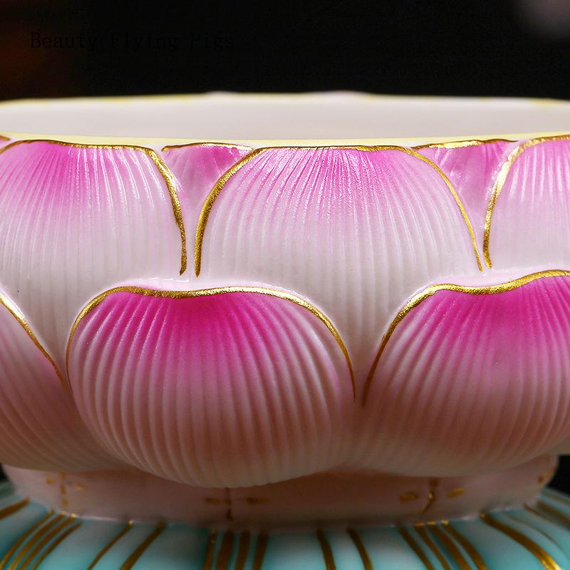 5,3 tum Kreativ keramisk lotusrökelsehållare, rökelsehållare, hemmaoffer Guanyin rökelsehållare feng shui