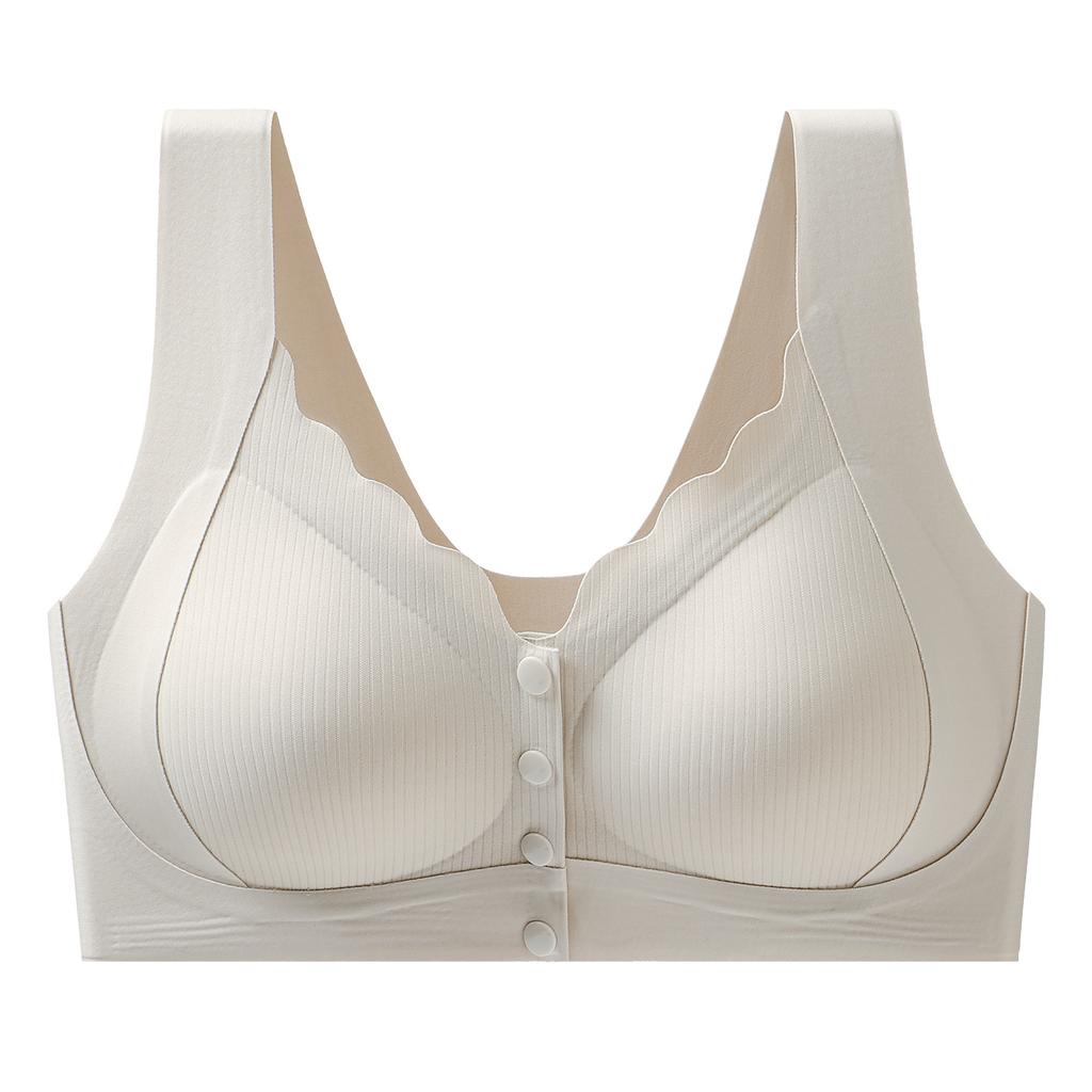 Front Buckle Wireless Seamless Breathable Easy To Put On And Off Bra For Middle Aged Women