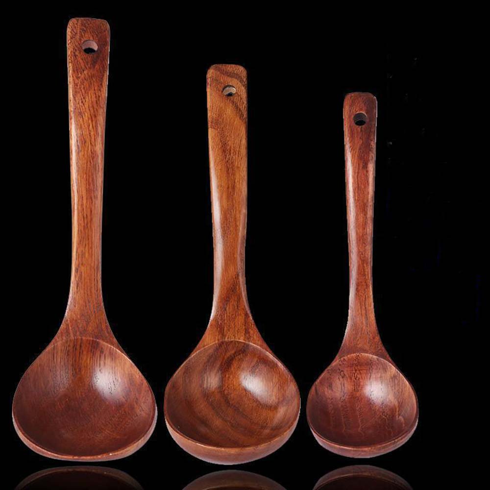 Stirrer Hot Pot Spoon Natural Wooden Long Handle Ladle Scoop Rice Soup Spoon Wood Spoon Soup Ladle
