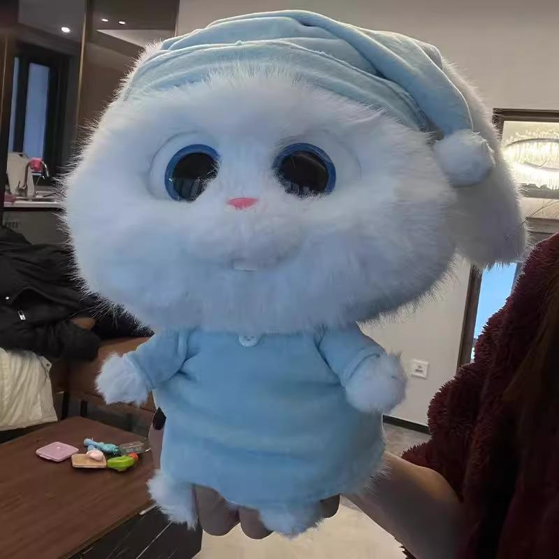 Rabbit Boss Plush Doll - The Secret Life of Pets Big-Eyed White Bunny with Carrot - Stuffed Toy Gift