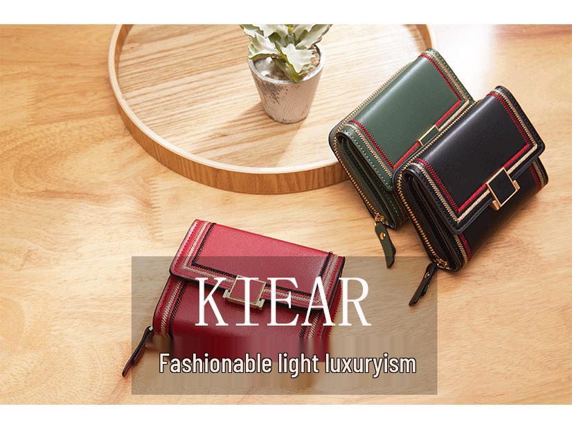 2025 Embroidered Accordion Card Holder Zipper Wallet for Women