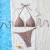 Sexy rückenfreier Träger-Bikini für Damen - Unifarbene europäische & amerikanische Bademode