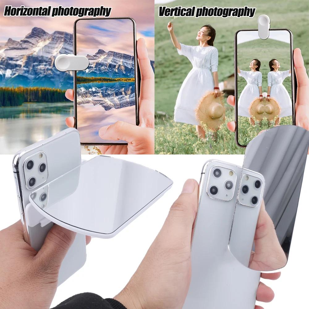 Adjustable Cellphone Photography Camera Reflection Mirror Shooting Clip Kit for Photographers Phone Reflection Camera Clip