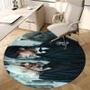 School Uniform,Gothic Style Chair Mat Round Rug Office Carpet, Machine Washable, Non Slip, Suitable for Living Rooms, Bedrooms