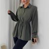 A New Solid-color Casual Long-sleeved Shirt for Elegant Ladies