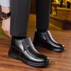 Men's cotton shoes genuine leather men's winter warm velvet thickened cowhide non-slip large size dad leather cotton shoes