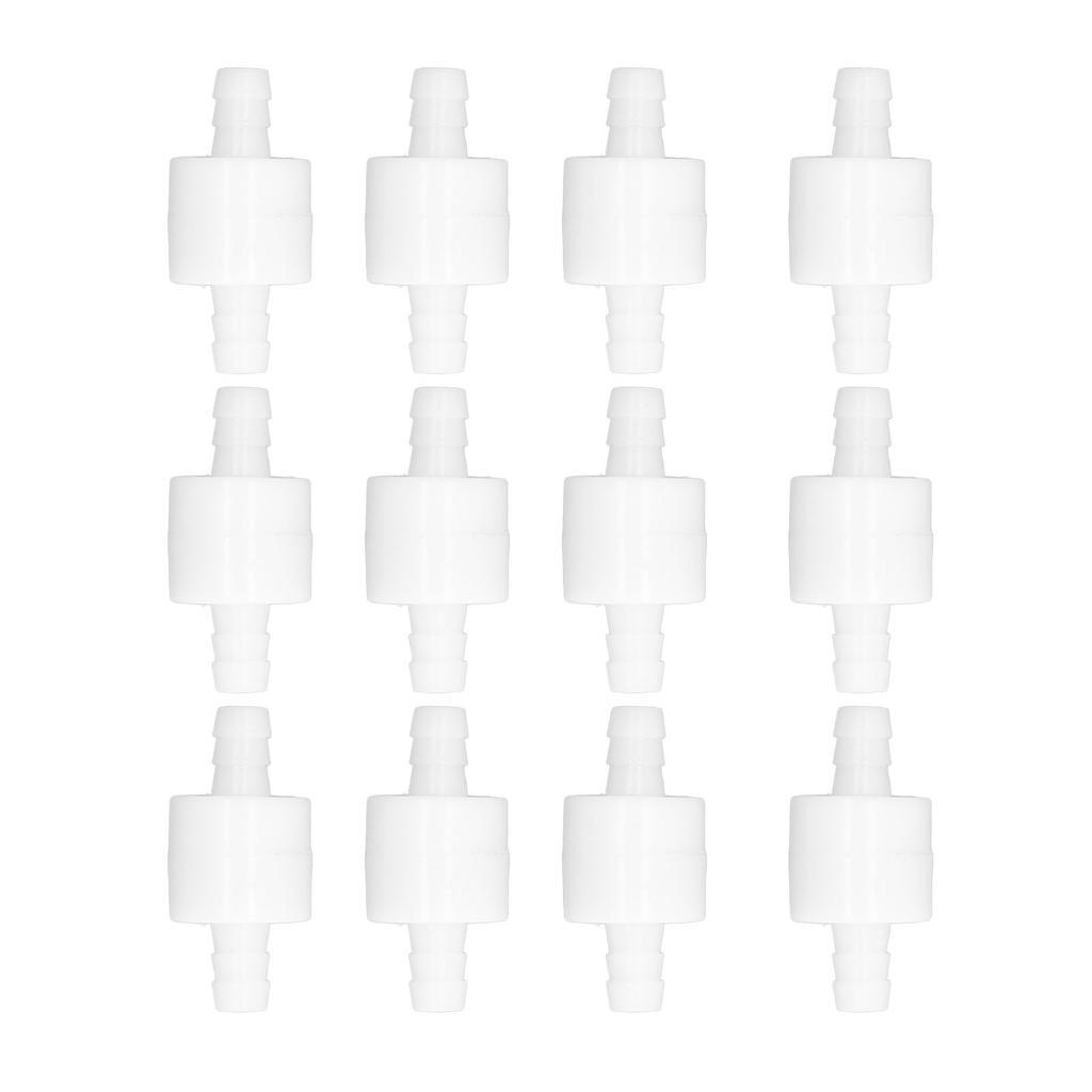 12 Pcs Single Way Check Valve PE High Temperature Corrosion Resistant Spring Water Stop Check Valve for Industry 8mm