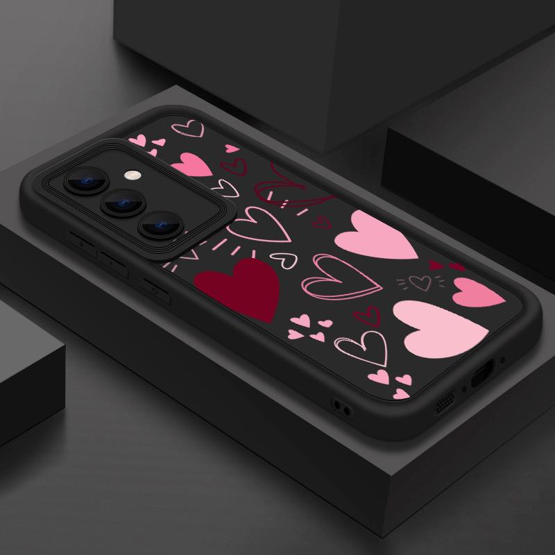 Love Hearts Print Case For Samsung A57 A37 A27 A17 S26 Ultra S25 FE A56 A36 A26 A16 A55 A35 A25 A15 A54 5G S21 S22 S23 S24 Plus Shockproof Cover