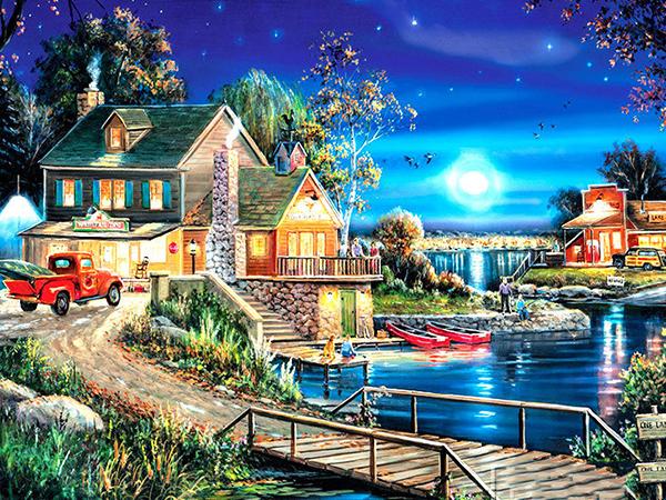 Night Painting Diamond Pictures Diamonds 5d Fast Delivery Decorative Paintings Mosaic Embroidery Full Accessories Art Kit Pen