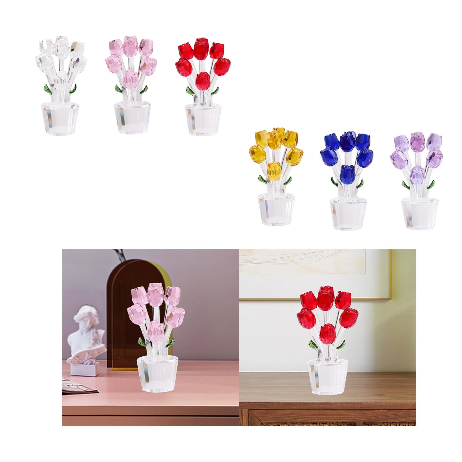 

Glass Roses Figurine,Glass Flowers Ornament,Mini,Art,Decorative,3D,Home Decor,Roses Flowers Bouquets Ornament,for Thanksgiving