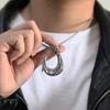Vintage Fischhaken Anhänger für Herren Beliebter Anhänger Edelstahl Wikinger Halsketten für Damen Punk Hip Hop Party Schmuck Zubehör