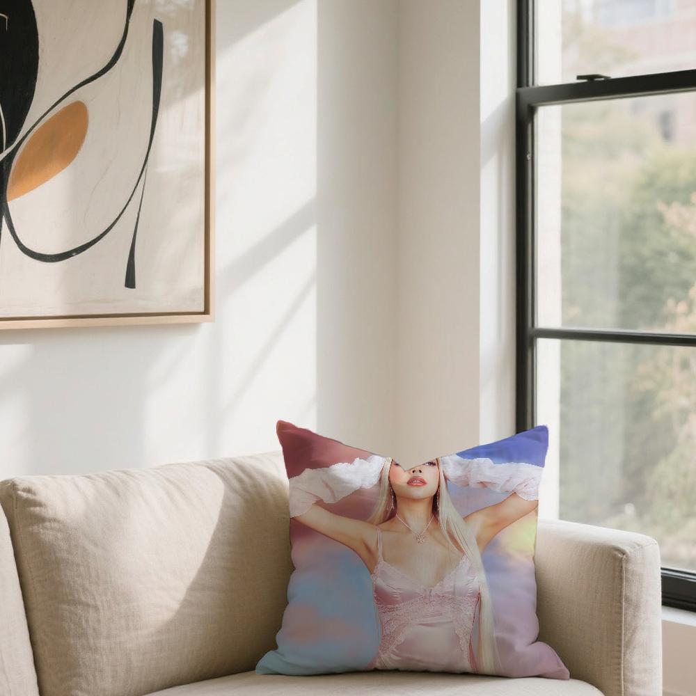 Singer K-Kenia Os Pink Aura Cushion Cover For Sofa Car Office Cafe Soft And Comfortable Double-Sided Printing Pillow Cover