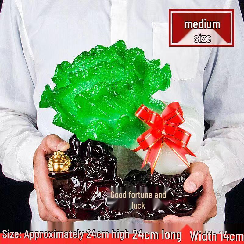 Imitation Jade Cabbage Ornament - A Fortune-Bringing Home Decor Gift