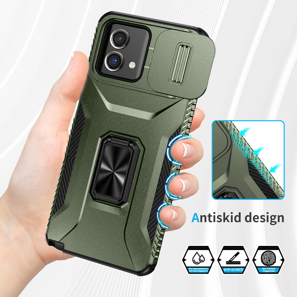 Pro Motorola Moto G Stylus 5G (2023) Pouzdro Camshield Stojánek TPU+PC Protiskluzový Kryt na Telefon