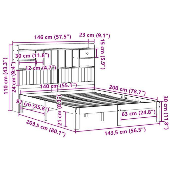 VidaXL Bunk Bed Without Mattress Wax Brown 140x200 Cm Solid Pine 3322619