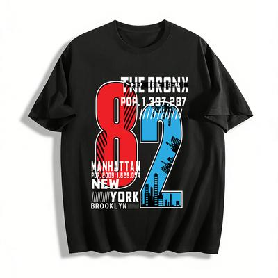 Retro No.82 City Graphic Streetwear Casual Top Pure Cotton T-shirt