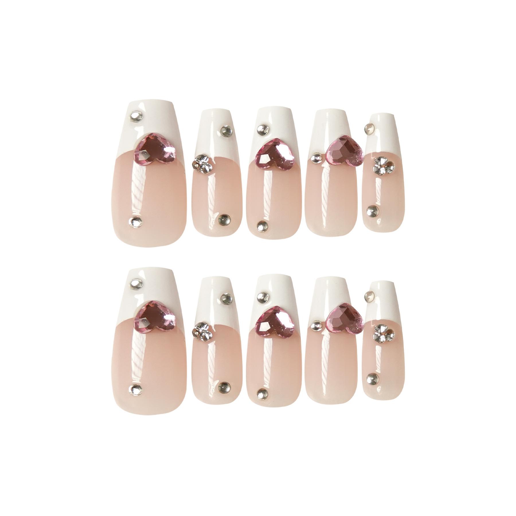 

Simple Wearable Armor Long Handmade Nail Art Nail Art Patch French Love M