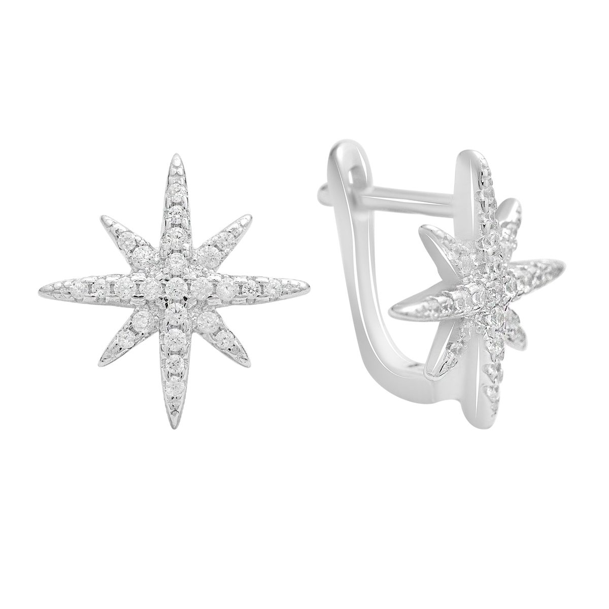 

Silver earrings with cubic zirkonia (2209225) білий