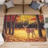 Vintage Moose Pattern Living Room Carpet Deer Pine Tree Design Rug Soft Non-Slip Mat Ethnic Style Home Decor Animal Print Rug