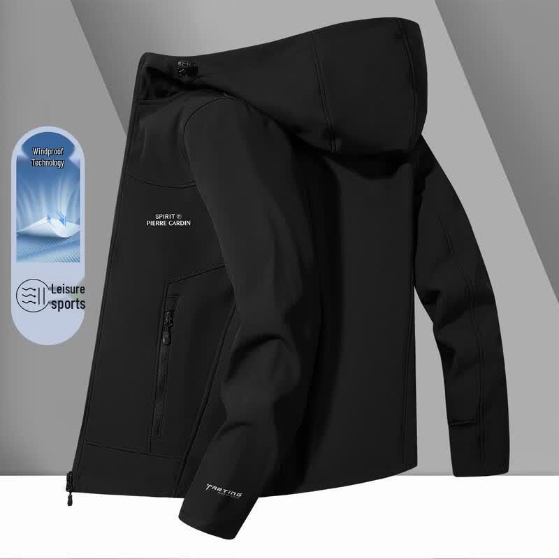 Pierre Cardin Outdoor Windproof Softshell Hooded Jacket