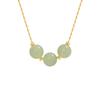 Three Jade Transfer Beads Collarbone Chain Female, Niche Design Sense Of Safety Ruyi Sansheng Iii Hetian Jade Necklace