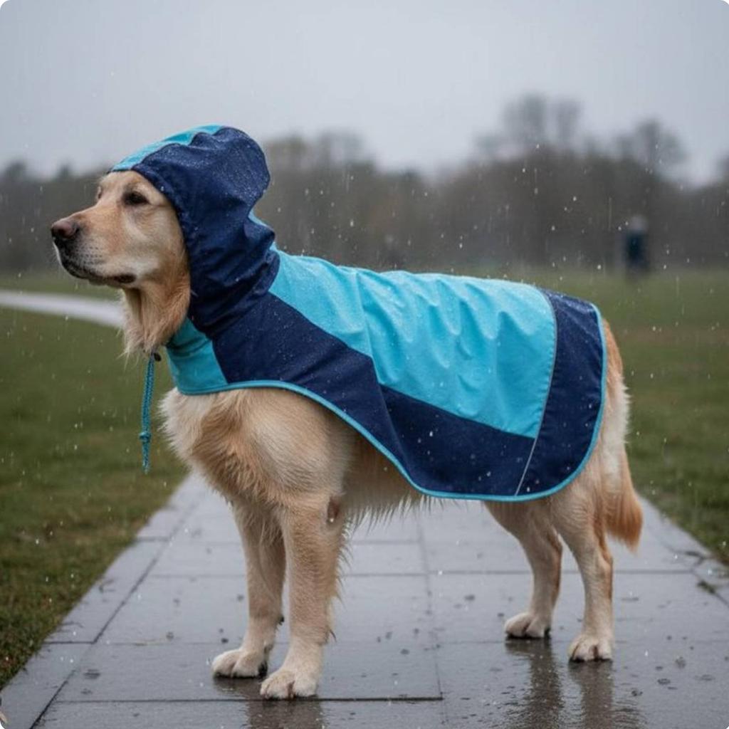 Hooded Dog Rain Jacket With Hood Dog Raincoat Pet Apparel Reflective Strips Adjustable Fit for Rainy Days