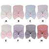 Newborn Hospital Hat Baby Hats Nursery Beanie Cap with Bow Cute Stripe Infant Hat Soft Turban Hats for Baby Girls