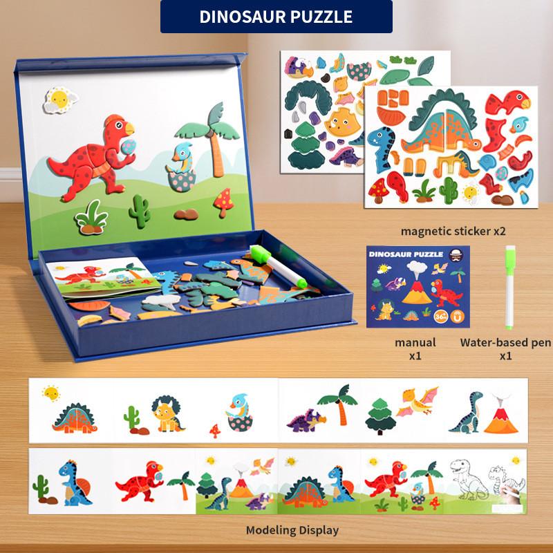 Dinosaur Magnetic Face Puzzle For Toddlers Kids Educational Toy With Diy Fun