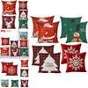 Stylish Snowman And Santa Christmas Pillow Covers For Couch Sofa Festival Decor