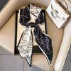Art French Polka Dot Long Silk Scarf Femininity Versatile High Sense Spring and Autumn New with Shirt Scarf Belt