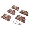 5pcs Christmas Ornaments Wooden Holiday Reusable Decorative Signs for Tree Door Window
