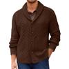 Men's V-Neck Knit Button-Front Cardigan Jacket