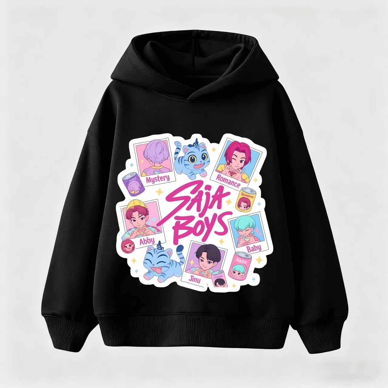

KPop Devil Hunter Cartoon Printed Girl and Boy Hooded Sports Warm Fashion Casual Hoodie 100