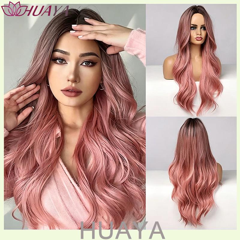 Halloween Cosplay Mint Green Long Wig Heat Resistant Synthetic Fiber Natural Straight Layered Hair Wigs For Girls