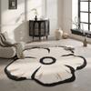 French Retro Carpets for Living Room Irregular Flower Shape Cloakroom Rug Luxury Bedroom Decor Carpet Home Washable Non-slip Mat